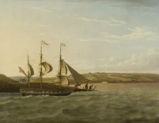 Egy áthaladó hajó Portishead, 1832 körül (olaj, vászon)