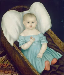 Baba fonott kosárban