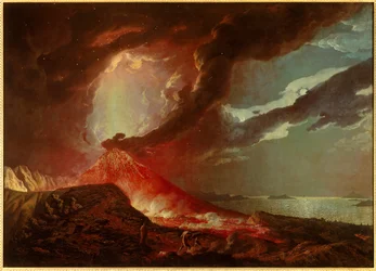 A Vezúv kitörése a Nápolyi-öböl szigeteivel, 1776, magángyűjtemény