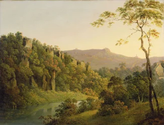 Nézet: Matlock Dale, Looking Towards Black Rock Escarpment, c.1780-5 (olaj, vászon)