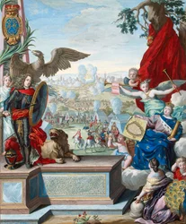 Douai erődjének elfoglalása a szövetséges csapatok által 1710-ben, a 18. század elején.