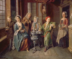 Tea Party, 1720 körül (olaj, vászon)