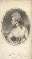 Mrs Robinson. Mary Robinson, született Darby, Perdita (1758-1800). Angol színésznő, költő és regényíró. IV. György király első nyilvános szeretője, amikor még Wales hercege volt. Portré, Sir Joshua Reynolds nyomán.