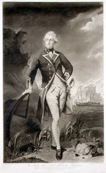 Lord Robert Manners (1758-82) portréja, a HMS „Resolution” kapitánya, William Dickinson (1746-1823) kocsmája metszete. 1783 (metszet)