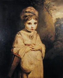 Lány eperrel, Joshua Reynolds (1723-1792) festménye, olaj, vászon, 76, 6x63, 7 cm