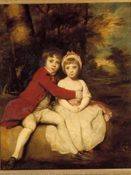 John Parker és nővére, Theresa Egy testvérpár gyermekei szeretettel állnak egymás mellett. Joshua Reynolds (1723-1792) festménye