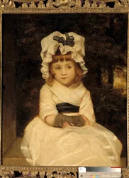Penelope Boothby portréja Egy kislány árulkodóan néz ki, nagyon bölcsen ül. Joshua Reynolds (1723-1792) festménye, 1788-ról szóló magángyűjtemény