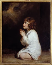 Joshua Reynolds (1723-1792) A kis Sámuel imafestményében 1777 V. 0,89x0,7 m Montpellier musee Fabre - A csecsemő Samuel imádkozik. Joshua Reynolds (1723-1792) festménye