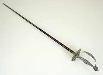 Kiskard, 1790 körül (csiszolt, csiszolt, kékezett és aranyozott acél vas- és jáspisáruval)