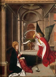 Angyali üdvözlet, Josse Lieferinxe (meghalt 1508 előtt), részlet