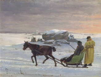 Jørgen Roed és Constantin Hansen festőművészek elvonulnak.