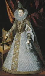 Ausztriai Margit Stájerország Ausztria főhercegnője, majd spanyol királynő hitvese – Ausztriai Margarita (1584-1611) portréja, Pantoja de la Cruz, Juan (1553-1608)