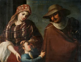 Castizo és spanyol egy spanyolt nemz, kb. 1715