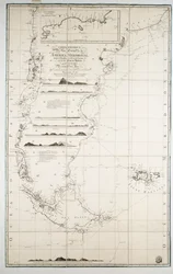 Chile, Patagónia, Tűzföld és a Falkland-szigetek térképe, 1798 körül (metszet)