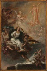 Tanulmány a Szűz mennybemeneteléhez San Augustínnak, Sevilla, c. 1670-1672.