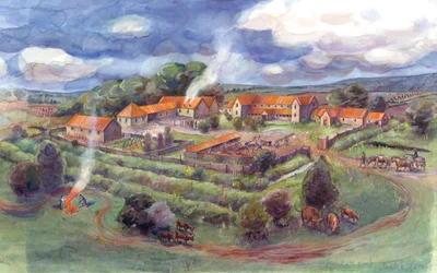 Gargrave Roman Villa, más néven Kirk Sink Roman Villa (akvarell, papír)