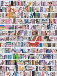 Színes könyvespolc-minták