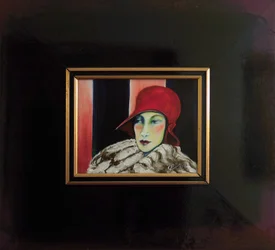 Belle Epoque VII - Dame mit roter Kappe II-