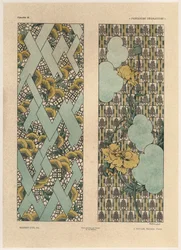 Virágminták, 48-as tábla a „Fantaisies decorations”-től, metszett Gillot, kiadó: Jules Rouam, Librairie de l