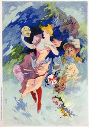 Művészet. Szórakozás. A vígjáték. Jules Cheret allegóriája, Franciaország, 1890 körül (plakát)