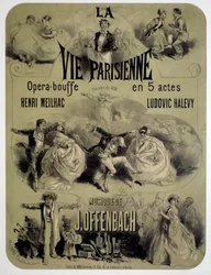Jacques Offenbach (1819-1880) „Párizsi élet” operaétel plakátja