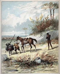 Don Quijote és Sancho Panza - Jules David (1808-1892) illusztrációja a Don Quijote történetéből (Don Quijote) - 1887 - Miguel de Cervantes Saavedra (1547-1616) -