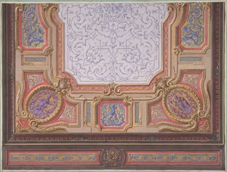 Design for Ceiling of Grand Salon, Hôtel Hope, 1867. Alkotók: Jules-Edmond-Charles Lachaise, Eugène-Pierre Gourdet.