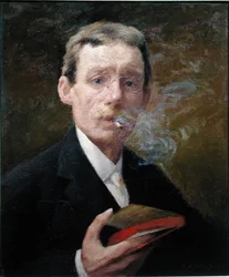 Önarckép, Dohányzó (zöld hálószoba) 1919