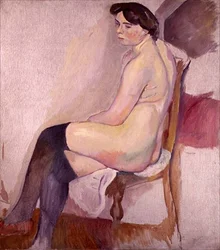 Akt fekete harisnyában, 1906 körül