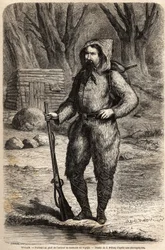 Doktor Henri (Heinrich) Barth (1821-1865) német felfedező portréja utazóruhában. Jules Pelcoq rajza Dr. Henri Barth 1849-1855-ös utazásának szemléltetésére Afrika központjába. Metszet a „” Le tour du monde, nouveau Journal des vo