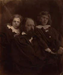 Alfred Tennyson a fiaival,1865 (fotó)