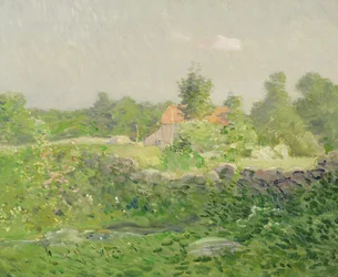 Táj és farm, 1895 körül (olaj, vászon)