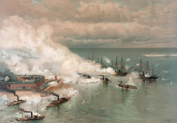 Csata a Mobile-öbölben Louis Prang (1824-1909) által
