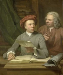Önarckép. A művész mellett áll apja és tanára, Jan Maurits Quinkhard (1688-1772)