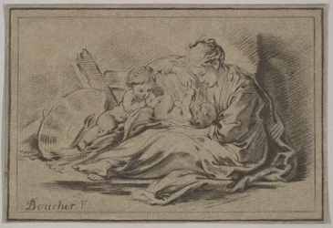 Kétgyermekes anya, 18. század.