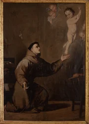 Plébániai múzeum. Festmény. Páduai Szent Antal (Páduai Szent Antal). Jose Ribera másolata. Olajfestmény. 17. század.