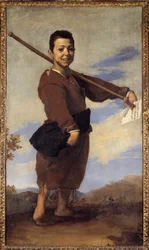 Jose de Ribera lúdtalp festménye il Spagnolettot „a spanyolnak” nevezte (1591-1652) (esp.) 1642 V. 1,64x0,93 m