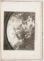 Festett mennyezeti terv a Párizsi Szent Sulpice Szűzanya kápolnájához, 105. tábla, Oeuvres de Juste-Aurèle Meissonnier (Just-Aurèle Meissonnier művei)