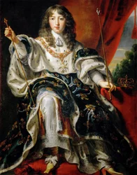 XIV. Lajos francia király, 1638-1715, koronázási öltözetében