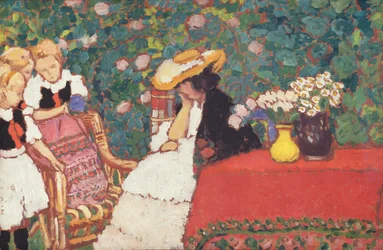 Nő három lánnyal, 1909 körül