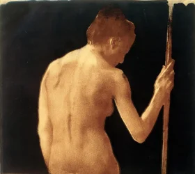 Käthe Kollwitz, női hát, félakt, 1901
