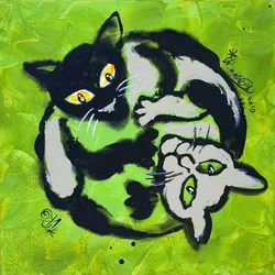 Vidám yin-yang macskák