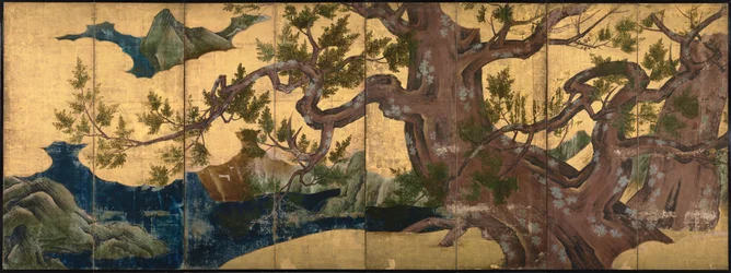Cypress Tree Nyolc hajtogatott képernyő, 1590