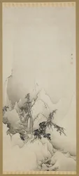 Téli táj: szakadék, Edo-korszak, 1883 (tintával, papíron)
