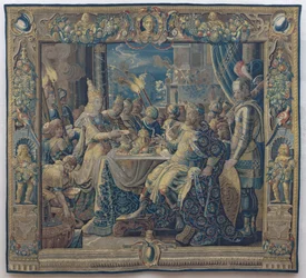 Kleopátra szórakoztatja Anthonyt, 1640 körül (gyapjú és selyem)