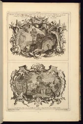 Nyomtatás, design két kartonhoz, 1745