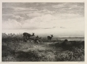 Táj szarvassal, c. 1840.