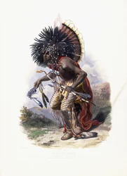 Pehriska-Ruhpa, Moennitarri harcos a kutyatánc jelmezében, 1840