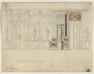Berlin, Wilhelmstraße 102. Albrecht porosz herceg palotája, terv az ovális ebédlőhöz