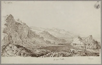 „Odüsszeusz kikötője Taormina közelében” / Táj Taormina közelében